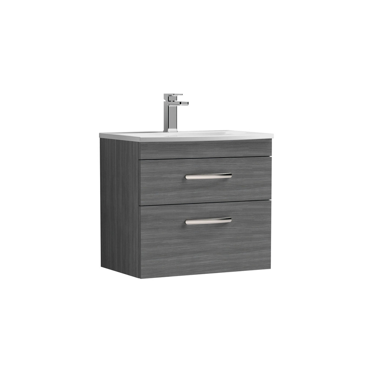 Nuie Athena 2 Drawer Wall Hung Vanity Unit With Basin – 500mm, 600mm & 800mm, photo 8