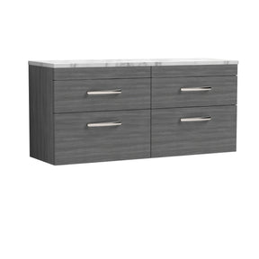 Nuie Athena 1200mm 4 Drawer Wall Hung Vanity Unit With Worktop, photo 2