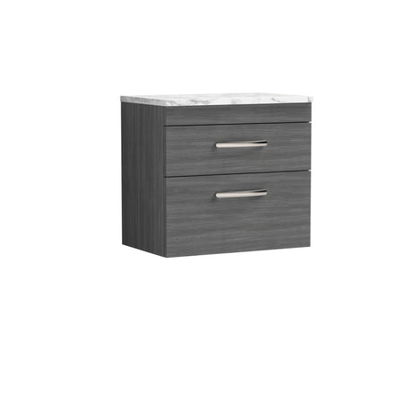 Nuie Athena 2 Drawer Wall Hung Vanity Unit With Worktop – 500mm, 600mm, 800mm & 1200mm, photo 7