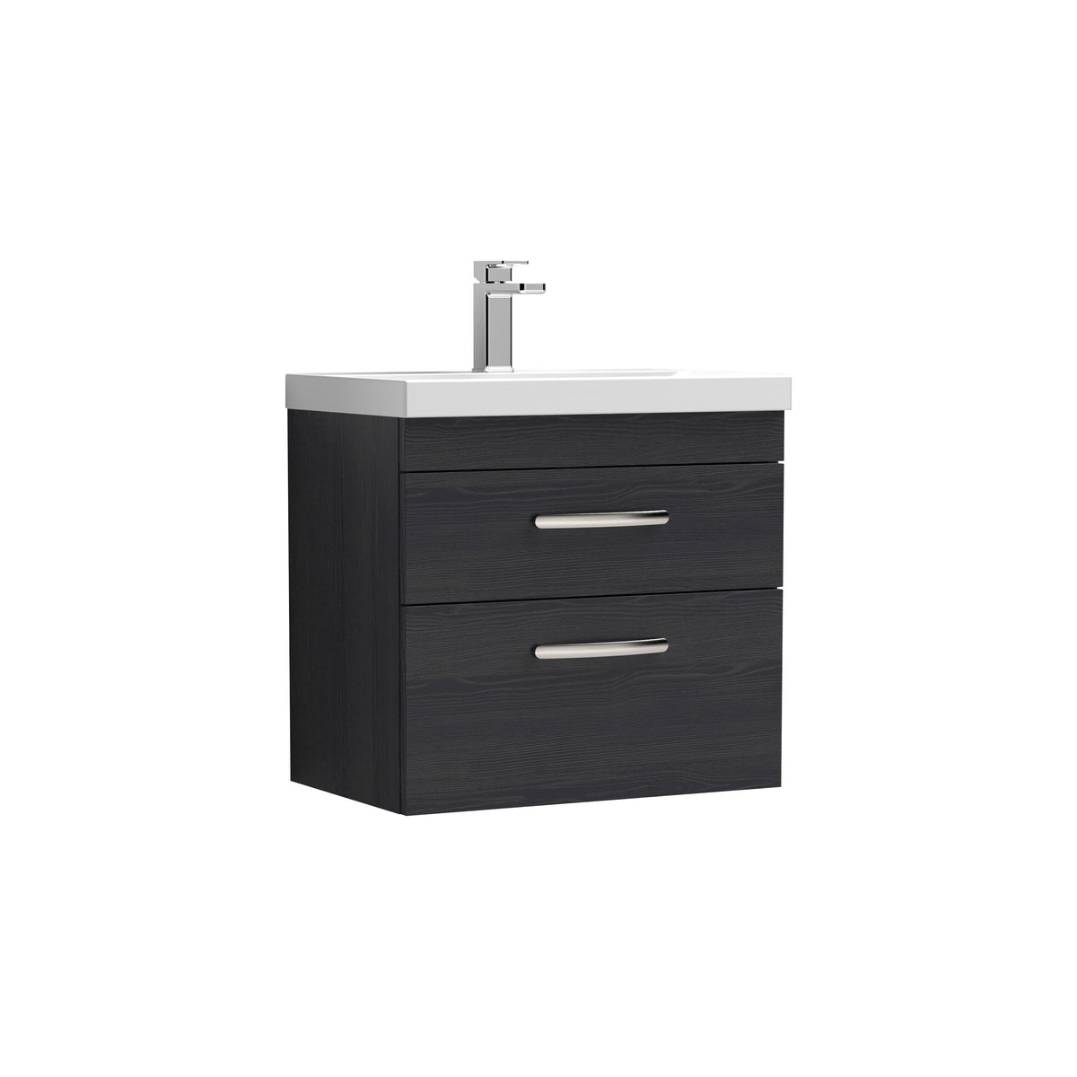 Nuie Athena 2 Drawer Wall Hung Vanity Unit With Basin – 500mm, 600mm & 800mm, photo 3