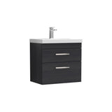 Nuie Athena 2 Drawer Wall Hung Vanity Unit With Basin – 500mm, 600mm & 800mm, photo 3