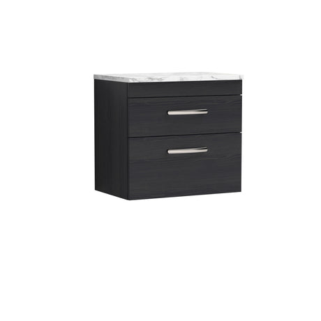 Nuie Athena 2 Drawer Wall Hung Vanity Unit With Worktop – 500mm, 600mm, 800mm & 1200mm, photo 3