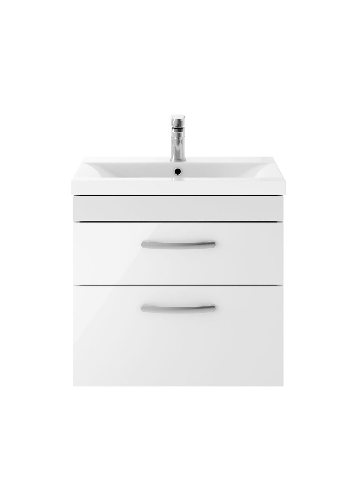 Nuie Athena 2 Drawer Wall Hung Vanity Unit With Basin – 500mm, 600mm & 800mm, photo 4