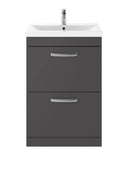 Nuie Athena 2 Drawer Floor Standing Vanity Unit With Basin – 600mm & 800mm, photo 5