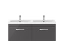 Nuie Athena 1200mm 2 Drawer Wall Hung Twin Vanity Unit With Basin, photo 5