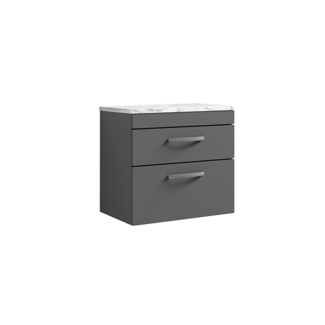 Nuie Athena 2 Drawer Wall Hung Vanity Unit With Worktop – 500mm, 600mm, 800mm & 1200mm, photo 5