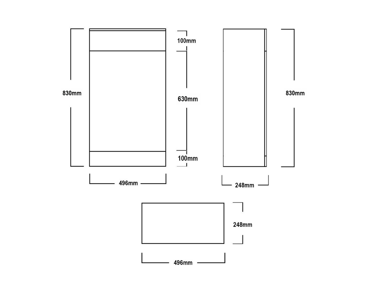 Kartell K-VIT Atlantis 500mm L-Shaped Waterproof WC Unit – White Gloss (ATL500LSWC)