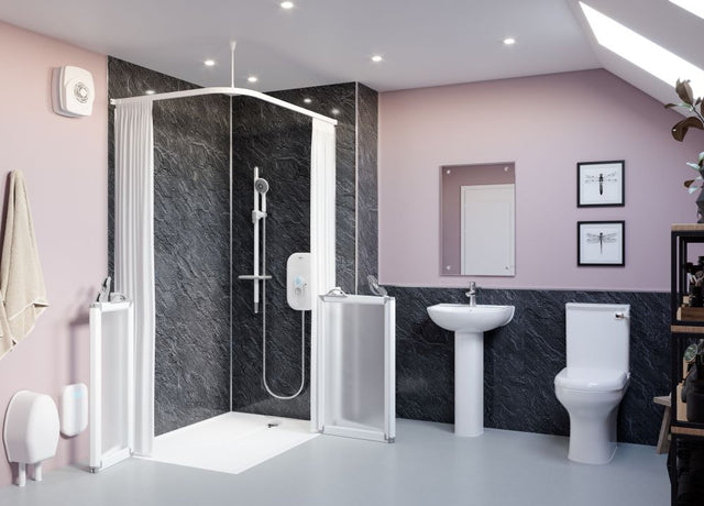 AKW Alveo PVC Bathroom Wall Panels 10mm – Choice of Size, Colour & Fixing Kit