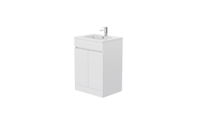 Kartell K-VIT Atlantis 600mm L-shaped waterproof vanity unit in white gloss - ATL600LSVU