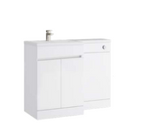 Kartell K-VIT Atlantis 1100mm L Shaped Door Unit Left Hand Furniture Pack White (Cistern Included) (ATL500LSWC - ATL600LSVU - FUR430NEW - ACC001N)