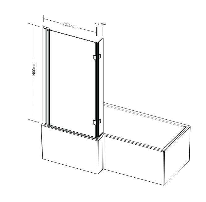 Kartell K-VIT Koncept L Shaped Elite Shower Bath Screen (KONLE)