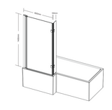 Kartell K-VIT Koncept L Shaped Elite Shower Bath Screen (KONLE)