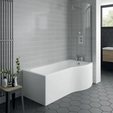 Kartell K-VIT Oblique P-Shaped Shower Bath Front Panel 1700mm-White Gloss (BAT162OB)