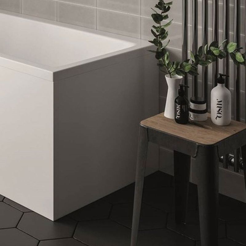 Kartell K-VIT Elite L-Shaped Shower Bath End Panel 700mm-White Gloss (BAT170EO)