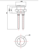 Kartell K-VIT Option 600 Brushed Brass Push Button (Fits All Series 600 Cisterns) - Brushed Brass (BB600PB)