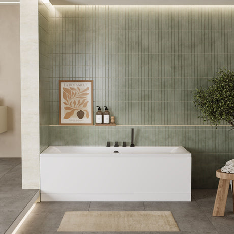 Nuie Asselby Eternalite Square Double Ended Bath With Legs – 1700 x 700mm, 1700 x 750mm & 1800 x 800mm