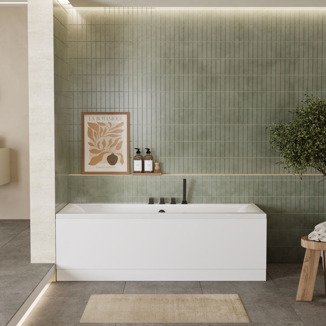 Nuie Asselby Eternalite Square Double Ended Bath With Legs – 1700 x 700mm, 1700 x 750mm & 1800 x 800mm