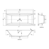 Nuie Asselby Eternalite Square Double Ended Bath With Legs – 1700 x 700mm, 1700 x 750mm & 1800 x 800mm, photo 5