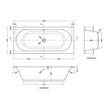Nuie Otley Eternalite Round Double Ended Bath With Legs – 1700 x 700mm, 1700 x 750mm & 1800 x 800mm, photo 4