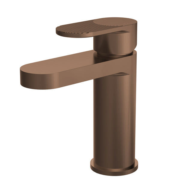 Nuie Cyprus Fluted Mono Basin Mixer With Waste – Brushed Bronze or Brushed Pewter