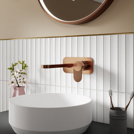 Nuie Cyprus 2 Tap Hole Basin Mixer With Plate – Brushed Bronze