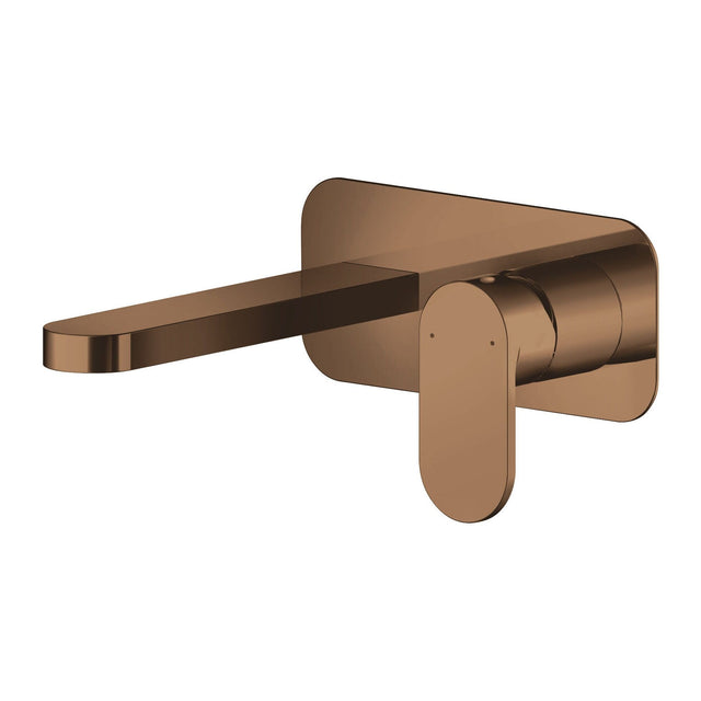 Nuie Binsey 2 Tap Hole Basin Mixer With Plate – Brushed Bronze