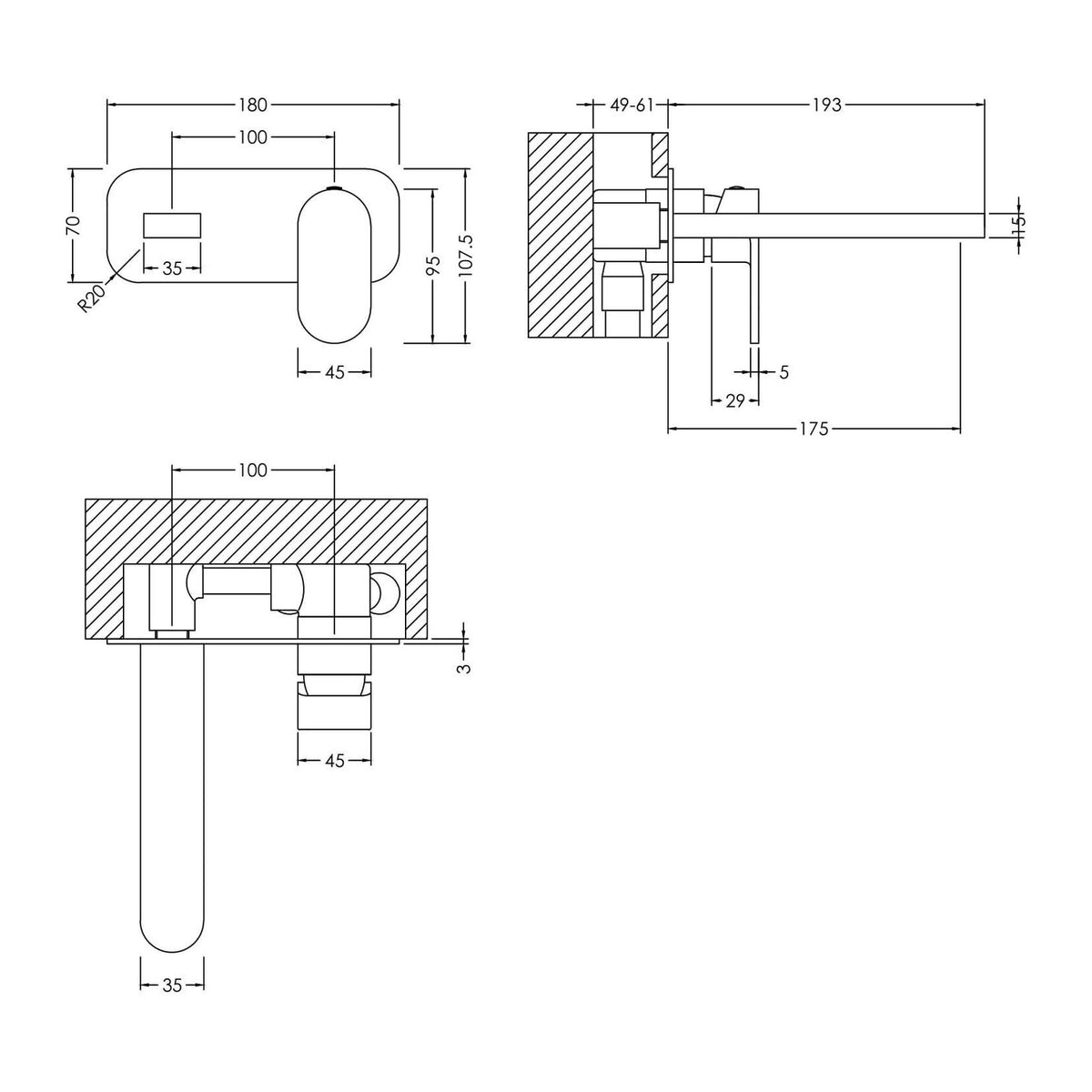 Nuie Binsey 2 Tap Hole Basin Mixer With Plate – Brushed Bronze, photo 2