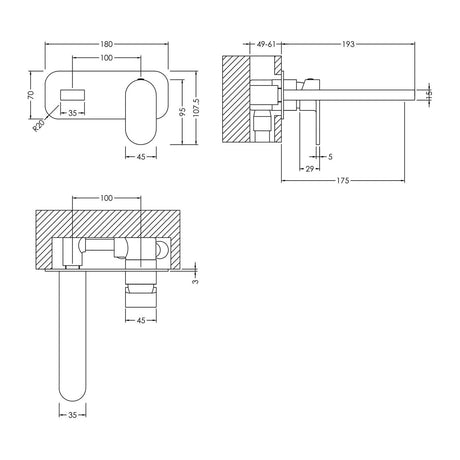 Nuie Binsey 2 Tap Hole Basin Mixer With Plate – Brushed Bronze, photo 2