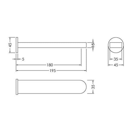 Nuie Binsey Bath Spout – Chrome, photo 3