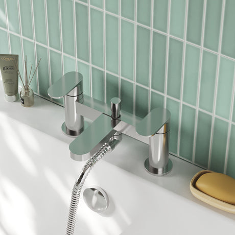Nuie Binsey Deck Mounted Bath Shower Mixer With Kit – Chrome, photo 4