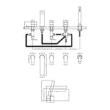 Nuie Binsey 5 Tap Hole Deck Mounted Bath Shower Mixer – Chrome, photo 3