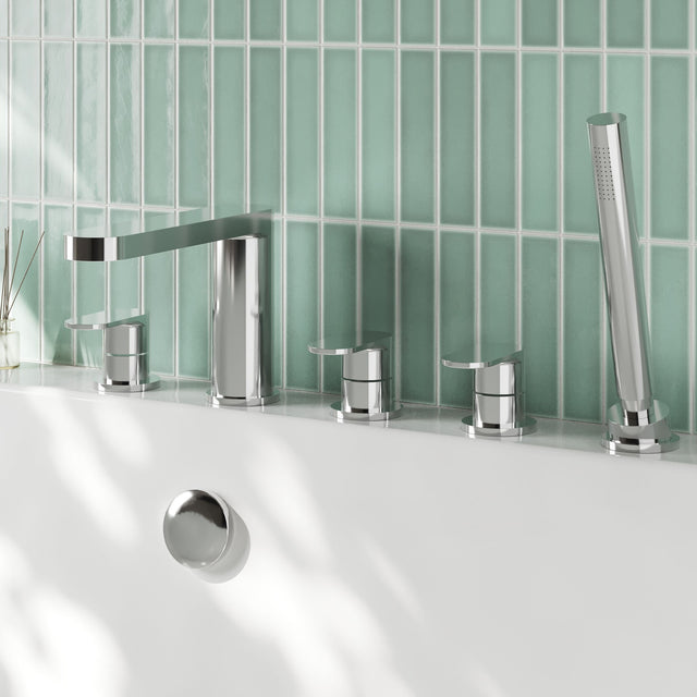 Nuie Binsey 5 Tap Hole Deck Mounted Bath Shower Mixer – Chrome