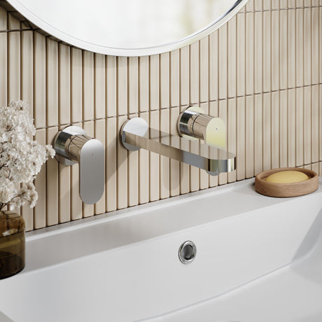 Nuie Binsey 3 Tap Hole Wall Mounted Basin Mixer – Chrome