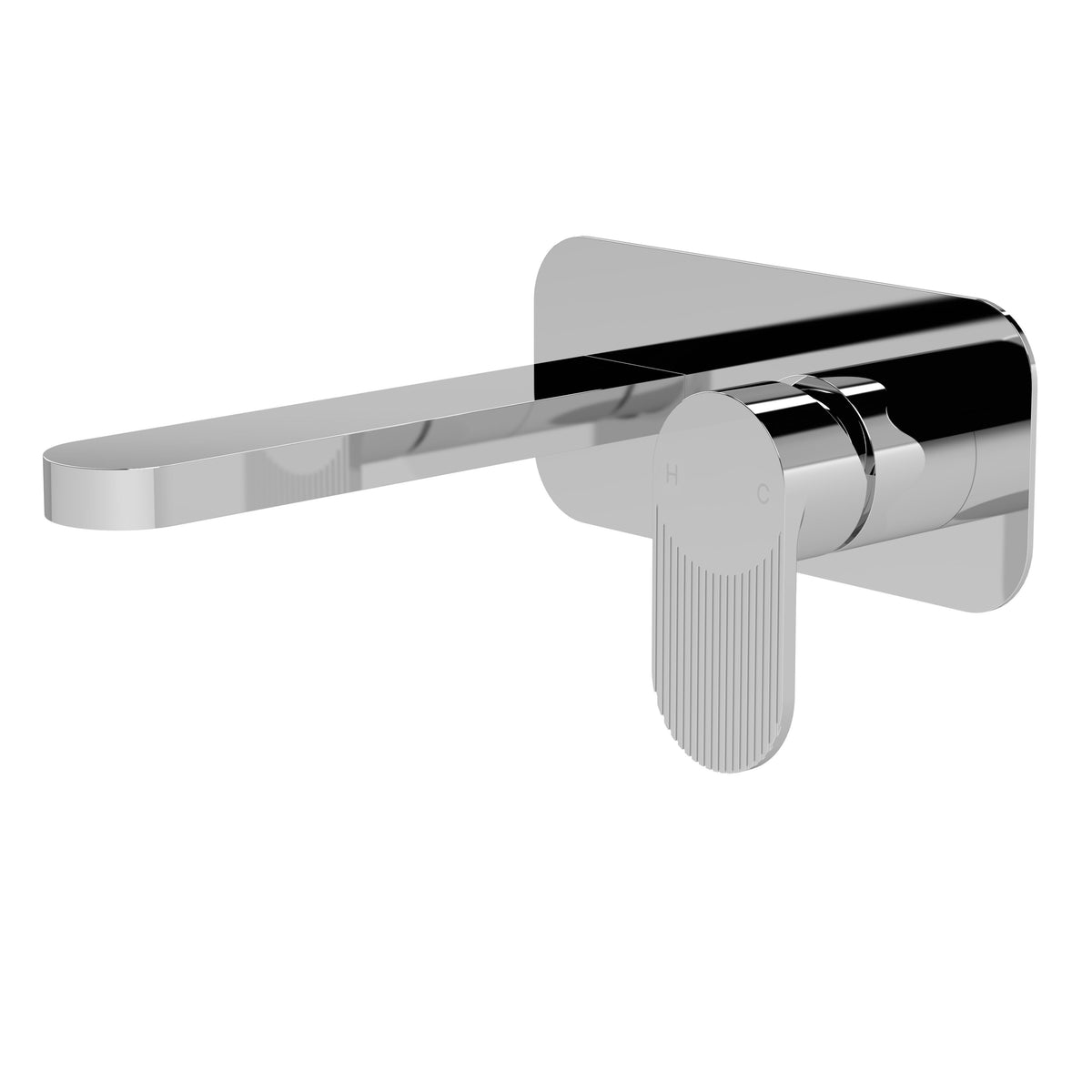 Nuie Cyprus 2 Tap Hole Wall Mounted Basin Mixer With Plate – Chrome or Brushed Pewter, photo 2