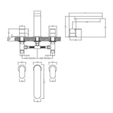 Nuie Binsey 3 Tap Hole Deck Mounted Bath Filler – Chrome, photo 2
