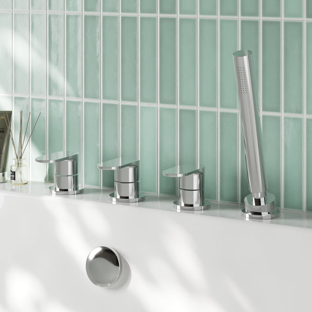 Nuie Binsey 4 Tap Hole Deck Mounted Bath Shower Mixer No Spout – Chrome