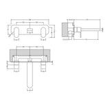 Nuie Binsey 3 Tap Hole Wall Mounted Basin Mixer With Plate – Chrome, photo 3