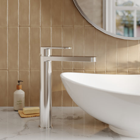 Nuie Binsey High Rise Mono Basin Mixer – Chrome, Matt Black, Brushed Pewter or Brushed Brass