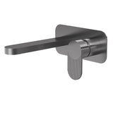 Nuie Cyprus 2 Tap Hole Wall Mounted Basin Mixer With Plate – Chrome or Brushed Pewter, photo 3