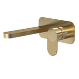 Nuie Cyprus 2 Tap Hole Wall Mounted Basin Mixer – Brushed Brass, photo 2