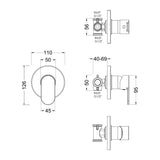 Nuie Binsey Manual Shower Valve – Chrome, photo 2