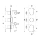 Nuie Binsey Triple Thermostatic Shower Valve With Diverter – Chrome, photo 2