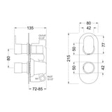 Nuie Binsey Twin Thermostatic Shower Valve – Chrome, photo 3