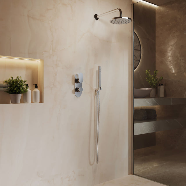 Nuie Binsey Twin Thermostatic Shower Valve With Diverter – Chrome