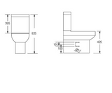 Kartell K-VIT Bijoux Close to Wall Close Coupled WC Pan and Seat - White Gloss (BJX-CTW-SEA101D)