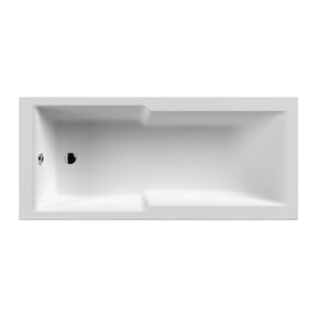 Nuie 1700 x 750mm Eternalite Square Single Ended Shower Bath With Legs – White, photo 2