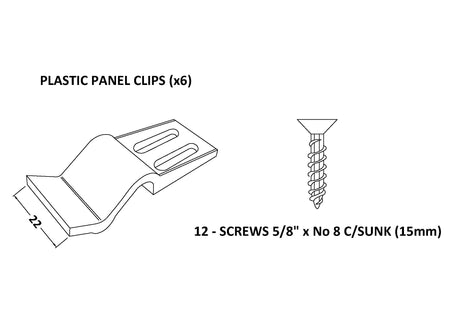 Nuie Straight Acrylic Bath Panel Clips - Pack Of 6 – White, photo 2