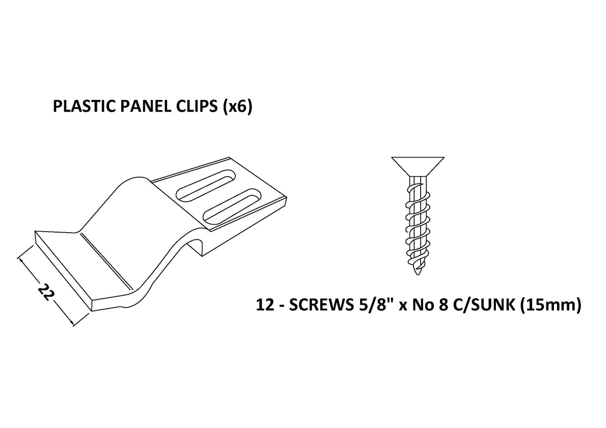 Nuie Shower Bath Panel Clips - Pack Of 6 – White, photo 2