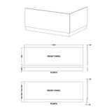 Nuie MDF Gloss Straight Front Bath Panel With Plinth – 1500mm, 1600mm & 1700mm, photo 4