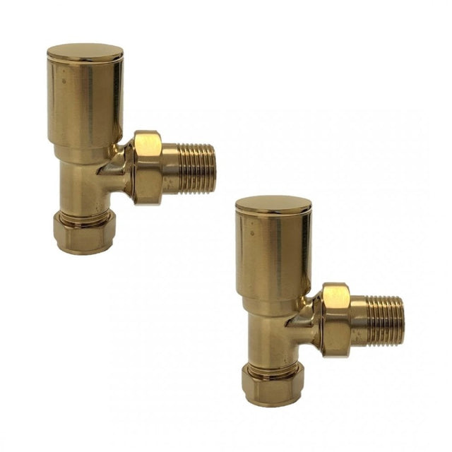 Kartell K-VIT Brass Radiator Valve Angled 15mm (Pair)